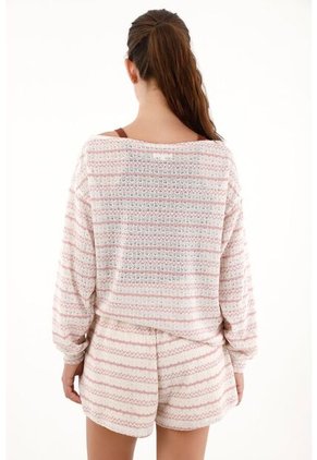 Topmark Buzo Cuello Bandeja A Rayas Para Mujer