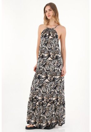 Topmark Vestido Largo Estampado Cuello Halter Para Mujer