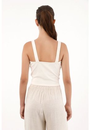 Topmark Camiseta Crop Con Detalle Tipo Crochet Para Mujer