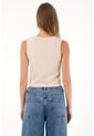 Topmark Camiseta Manga Sisa Tejida Crudo Para Mujer de topmark