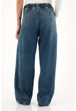 Topmark Jean Balloon De Pretina Elástica Azul Para Mujer