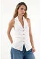 Camisa Blanca Con Espalda Descubierta Para Mujer de topmark