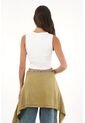 Topmark Camiseta Manga Sisa En Rib Blanca Para Mujer de topmark