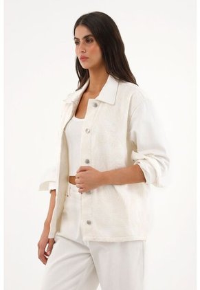 Topmark Abrigo Crudo Con Tela Tejida En Frente Para Mujer