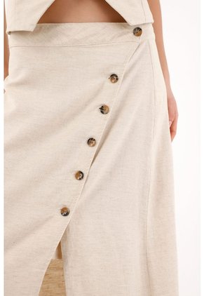 Topmark Falda Larga Con Perilla Diagonal Crudo Para Mujer