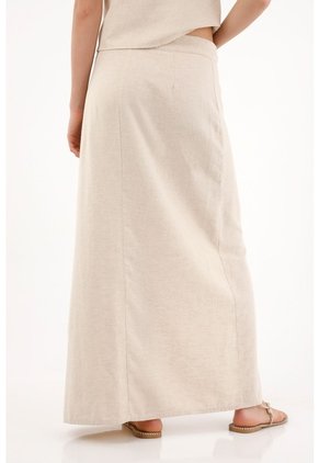 Topmark Falda Larga Con Perilla Diagonal Crudo Para Mujer
