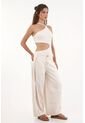 Topmark Body Asimétrico En Rib Crudo Para Mujer de topmark