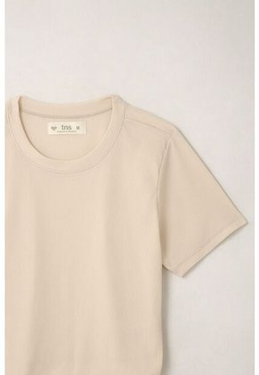 Topmark Camiseta Ajustada Acanalada Crudo Para Mujer