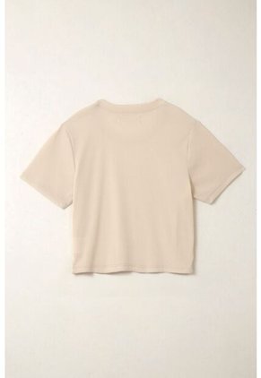 Topmark Camiseta Ajustada Acanalada Crudo Para Mujer