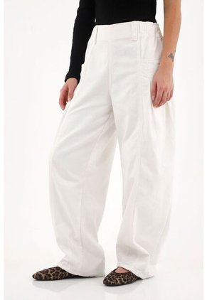 Topmark Jean Balloon Con Cortes Decorativos Crudo Para Mujer