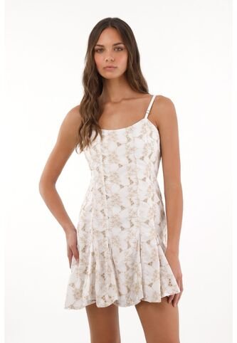Topmark Vestido Corto Bordado Blanco Para Mujer topmark