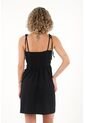 Topmark Vestido Corto De Tiras Que Anudan En Hombro Negro Para Mujer de topmark