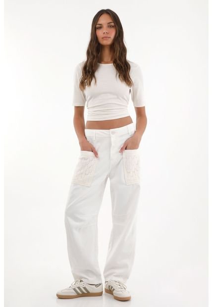 Pantalón Tipo Horseshoe Crudo Para Mujer