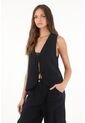 Topmark Chaleco De Tiras En Delantero Negro Para Mujer de topmark