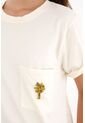 Topmark Camiseta En 100% Algodón Con Bolsillo Crudo Para Mujer de topmark