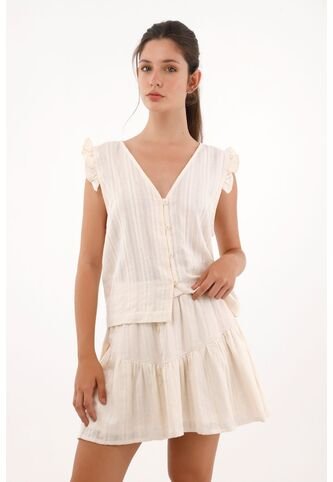 Topmark Camisa Manga Sisa Con Bolero Crudo Para Mujer topmark