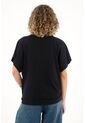 Topmark Camiseta Con Prenses En Delantero Negra Para Mujer de topmark