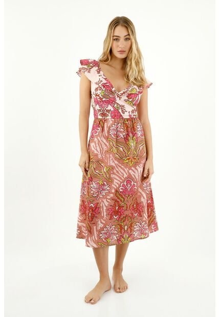 Vestido Midi Estampado Para Mujer