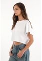 Topmark Camiseta Crop Amplia Blanca Para Mujer de topmark