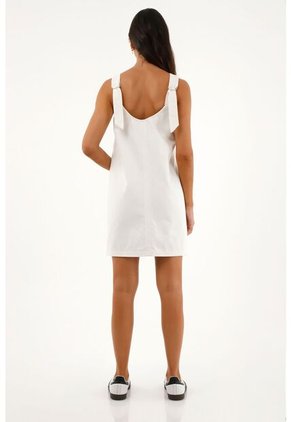 Vestido Tipo Jardinera En Denim Crudo Para Mujer