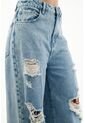 Jean Wide Leg Fit Con Ruedo Desflecado Azul Para Mujer de topmark