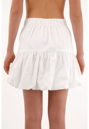 Topmark Falda Corta Bordada En Delantero Crudo Para Mujer