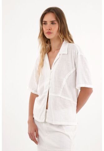 Topmark Camisa Clásica En Tela Con Textura Crudo Para Mujer topmark