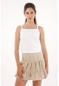 Topmark Camiseta Crop Ajustada Blanca Para Mujer de topmark