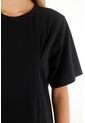Topmark Camiseta Manga Corta Con Pinzas Negra Para Mujer de topmark