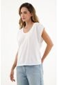 Camiseta Cuello Redondo Blanca Para Mujer de topmark
