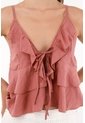 Camisa Con Detalles De Boleros Rosada Para Mujer de topmark