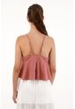 Camisa Con Detalles De Boleros Rosada Para Mujer de topmark