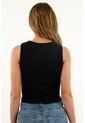 Camiseta Negra Tipo Crop Para Mujer de topmark