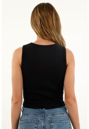 Camiseta Negra Tipo Crop Para Mujer