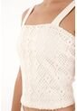 Topmark Camiseta Crop Con Detalle Tipo Crochet Para Mujer de topmark