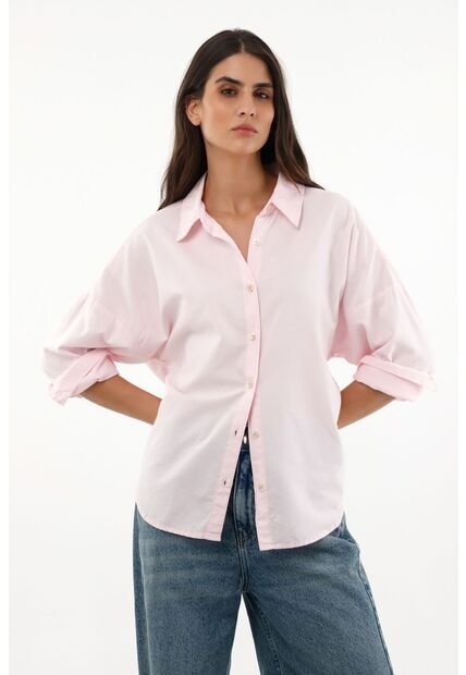 Camisa Clásica Rosada Para Mujer
