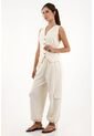 Pantalón Jogger Tipo Tweed Crudo Para Mujer de topmark