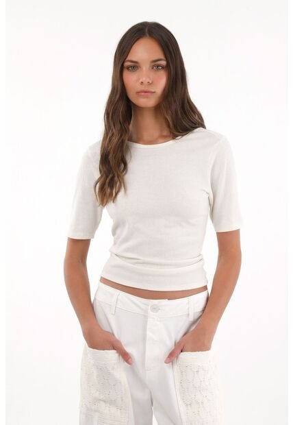 Topmark Camiseta Con Escote En La Espalda Crudo Para Mujer