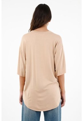 Camiseta Café Con Ruedo Largo Para Mujer