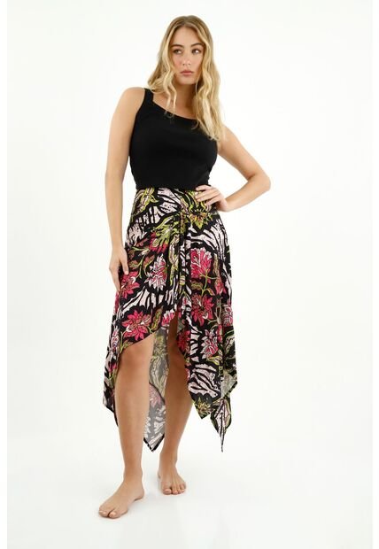 Falda Midi Estampada Para Mujer