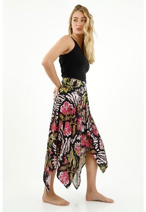 Falda Midi Estampada Para Mujer