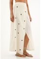 Falda Larga Con Bordado De Abejas Para Mujer de topmark