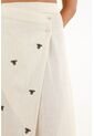 Falda Larga Con Bordado De Abejas Para Mujer de topmark