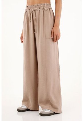 Pantalón Wide Leg Con Pretina Elástica Para Mujer