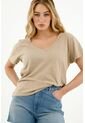Camiseta Café Con Cuello En V Para Mujer de topmark