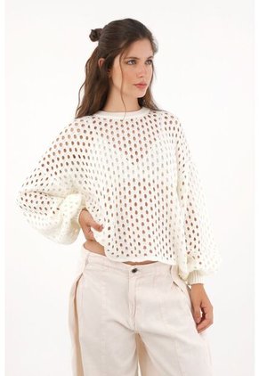 Topmark Buzo Tejido De Silueta Amplia Crudo Para Mujer