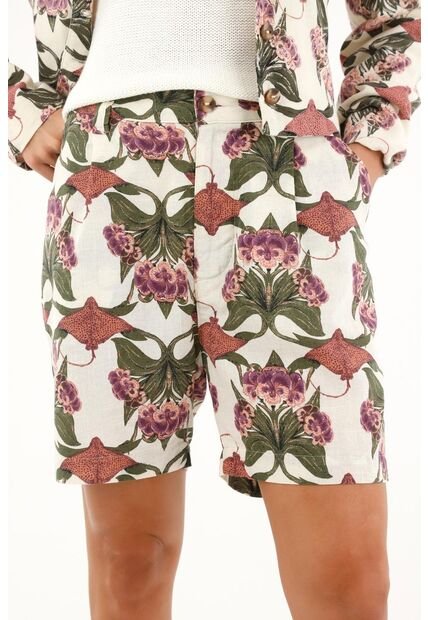 Topmark Bermuda Tiro Alto Estampada Para Mujer