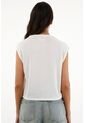 Camiseta Blanca Con Ruedo Asimétrico Para Mujer de topmark
