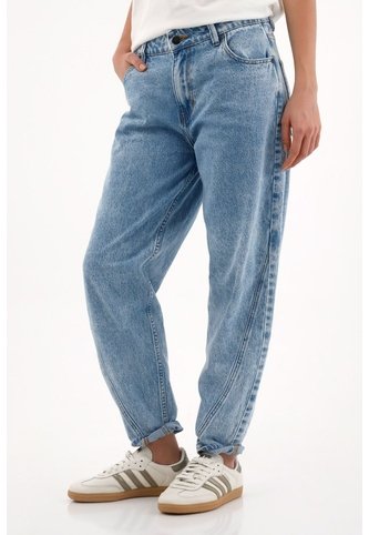 Topmark Jean Boyfriend Tiro Medio Azul Para Mujer topmark