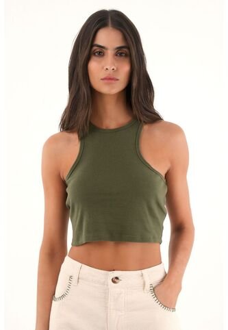 Topmark Camiseta Manga Sisa Verde Para Mujer topmark